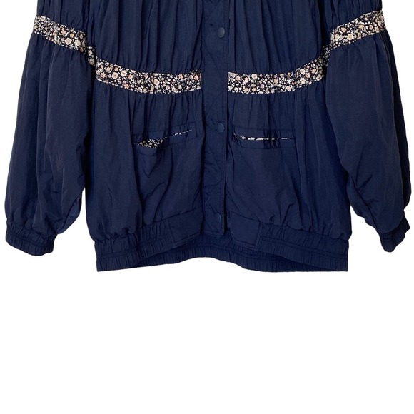 Free People On My Mind Bomber Jacket in Navy, NWOT, Size Medium - Picture 8 of 15